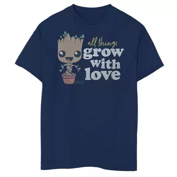 Футболка с рисунком Baby Groot «Все растет с любовью» для мальчиков 8–20 лет и хаски «Стражи Галактики» Licensed Character