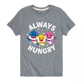 Футболка с рисунком Baby Shark Always Hungry для мальчиков 8–20 лет Licensed Character, серый