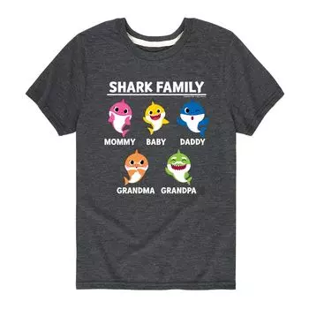 Футболка с рисунком «Baby Shark Types Of Sharks» для мальчиков 8–20 лет Licensed Character, серый