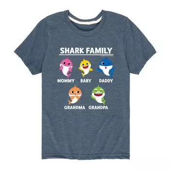 Футболка с рисунком «Baby Shark Types Of Sharks» для мальчиков 8–20 лет Licensed Character, синий