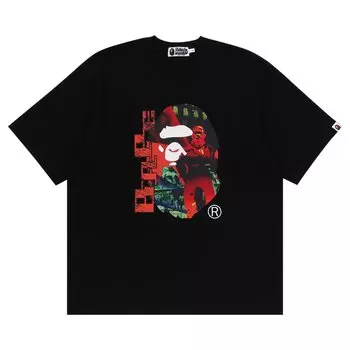 Футболка с рисунком BAPE Head, черная