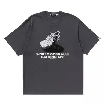 Футболка с рисунком BAPE Shoes, серая