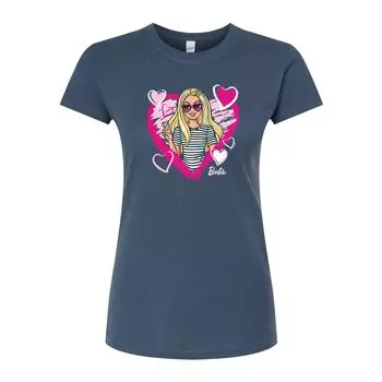 Футболка с рисунком Barbie Hearts для юниоров Licensed Character, синий
