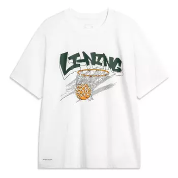 Футболка с рисунком баскетбольных мячей Li-Ning, белый