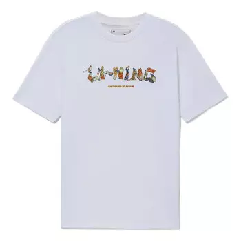 Футболка с рисунком баскетбольных мячей Li-Ning, белый