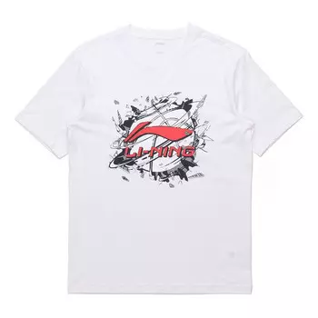 Футболка с рисунком баскетбольных мячей Li-Ning, белый
