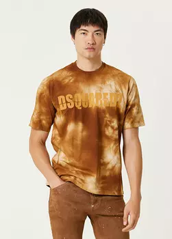 Футболка с рисунком батик Dsquared2, бежевый