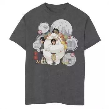 Футболка с рисунком Baymax Hugs из сериала Disney's Big Hero 6 для мальчиков 8–20 лет Disney