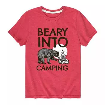 Футболка с рисунком Beary Into Camping для мальчиков 8–20 лет Licensed Character, красный