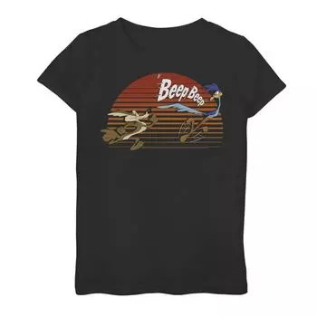 Футболка с рисунком «Beep Beep Chase» для девочек 7–16 лет «Looney Tunes Wile E. Coyote & Road Runner» Licensed Character