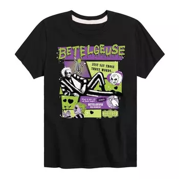 Футболка с рисунком Beetlejuice 2 Betelgeuse для мальчиков 8–20 лет Licensed Character, черный
