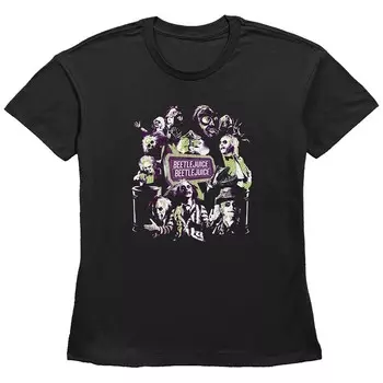 Футболка с рисунком Beetlejuice Faces для юниоров Licensed Character, черный