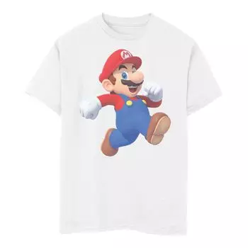 Футболка с рисунком «Бегущий человек Марио» для мальчиков 8–20 лет Nintendo Super Mario Bros. Licensed Character, белый