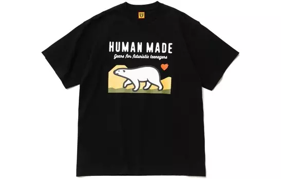Футболка с рисунком белого медведя Human Made, черный