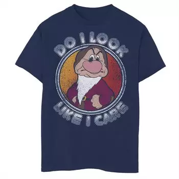 Футболка с рисунком «Белоснежка и семь гномов» для мальчиков 8–20 лет, гном, сварливый «Я выгляжу так, как будто мне не все равно» Disney