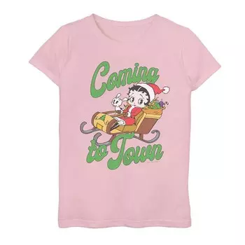 Футболка с рисунком Betty Boop Coming To Town для девочек Licensed Character, розовый