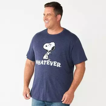 Футболка с рисунком Big and Tall Peanuts Snoopy Licensed Character, цвет Navy Heather