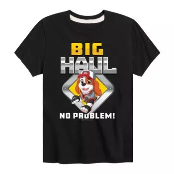 Футболка с рисунком «Big Haul» для мальчиков 8–20 лет Paw Patrol Truck Pups Licensed Character, черный