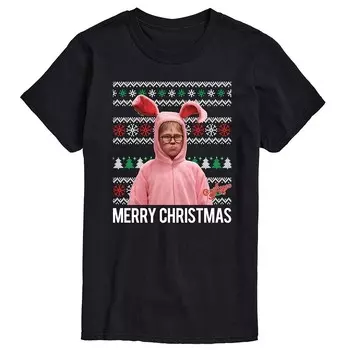 Футболка с рисунком Big & Tall A Christmas Story Merry Christmas Licensed Character, черный