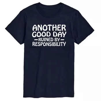 Футболка с рисунком Big & Tall Another Good Day Ruined Responsibility Licensed Character, темно-синий