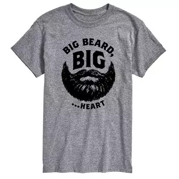 Футболка с рисунком Big & Tall Big Beard и большим сердцем Licensed Character, серый