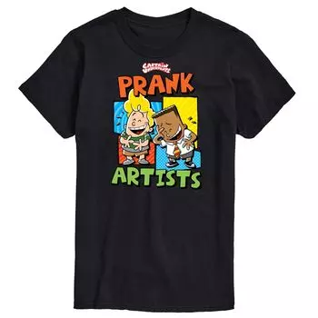 Футболка с рисунком Big & Tall Captain Underpants Prank Artists, Black License, черный
