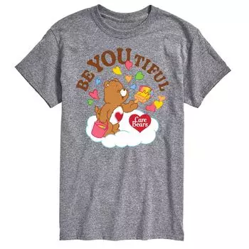 Футболка с рисунком Big & Tall Care Bears Be You Tiful Licensed Character, серый