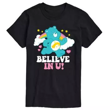 Футболка с рисунком Big & Tall Care Bears Believe In U Licensed Character, черный