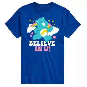 Футболка с рисунком Big & Tall Care Bears Believe In U Licensed Character, синий