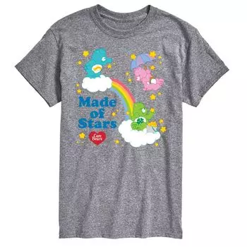 Футболка с рисунком Big & Tall Care Bears Made Of Stars Licensed Character, серый