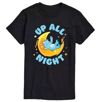 Футболка с рисунком Big & Tall Care Bears Up All Night Licensed Character, черный