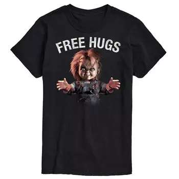 Футболка с рисунком Big & Tall Chucky Free Hugs Licensed Character, черный