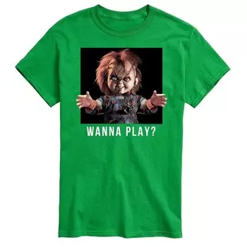Футболка с рисунком Big & Tall Chucky Play Licensed Character, зеленый