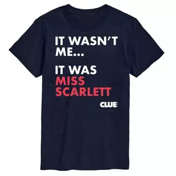 Футболка с рисунком Big & Tall Clue It Was Miss Scarlett Licensed Character, синий