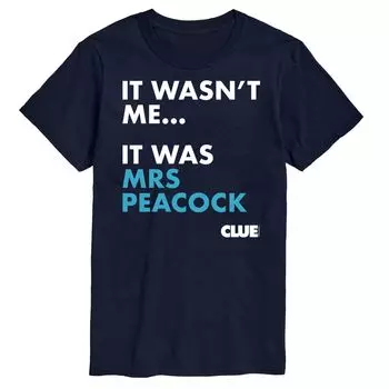 Футболка с рисунком Big & Tall Clue It Was Mrs Peacock Licensed Character, синий