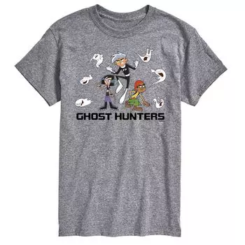 Футболка с рисунком Big & Tall Danny Phantom Ghost Hunters License, серый