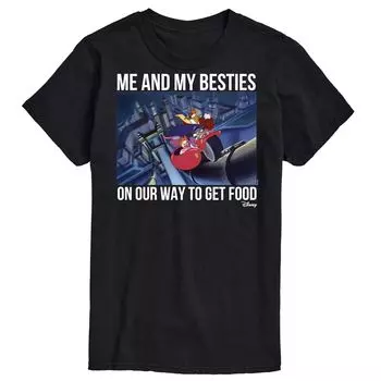 Футболка с рисунком Big & Tall Darkwing Duck Besties Disney, черный