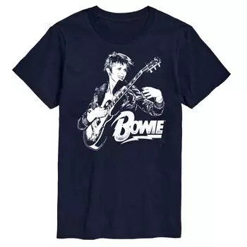 Футболка с рисунком Big & Tall David Bowie в стиле панк Licensed Character, синий