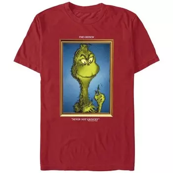 Футболка с рисунком Big & Tall Dr. Seuss Grinch Never Not Grinchy Licensed Character, цвет Cardinal