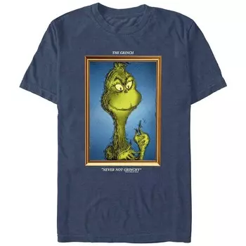 Футболка с рисунком Big & Tall Dr. Seuss Grinch Never Not Grinchy Licensed Character, цвет Navy Heather