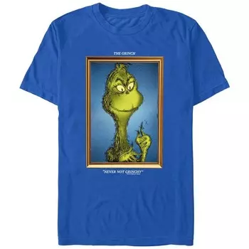 Футболка с рисунком Big & Tall Dr. Seuss Grinch Never Not Grinchy Licensed Character, цвет Royal