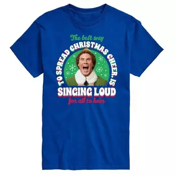Футболка с рисунком Big & Tall Elf Singing Elf Licensed Character, цвет Royal Blue
