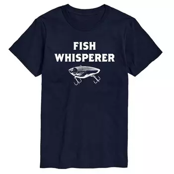 Футболка с рисунком Big & Tall Fish Whisperer Licensed Character, темно-синий