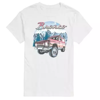 Футболка с рисунком Big & Tall Ford Bronco Snowy Mountains Licensed Character, белый