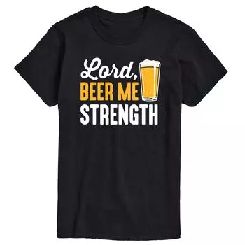 Футболка с рисунком Big & Tall Lord Beer Me Strength License, черный