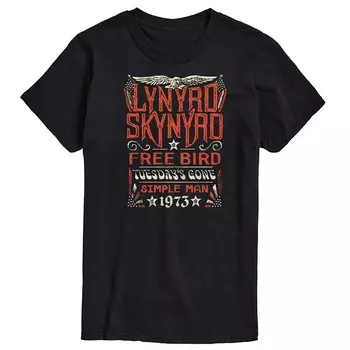 Футболка с рисунком Big & Tall Lynyrd Skynyrd Licensed Character, черный