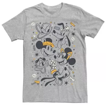 Футболка с рисунком Big & Tall Mickey Mouse And Friends Halloween Heads Licensed Character, цвет Athletic Heather