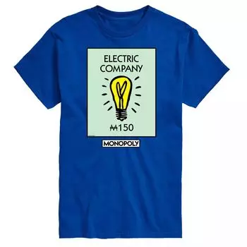 Футболка с рисунком Big & Tall Monopoly Electric Company Licensed Character, синий