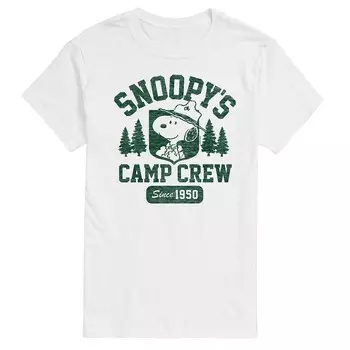 Футболка с рисунком Big & Tall Peanuts Snoopy's Camp Crew Licensed Character, белый