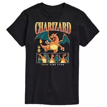 Футболка с рисунком Big & Tall Pokemon Charizard Licensed Character
